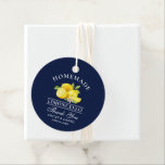 Étiquettes Cadeau Aquarelle Lemons Limoncello Merci bleu<br><div class="desc">Elégant Aquarelle Citrons fait maison Limoncello Mariage Mercis Tags - Bleu</div>