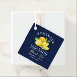 Étiquettes Cadeau Aquarelle Lemons Limoncello Merci Carré bleu<br><div class="desc">Elégant Aquarelle Citrons fait maison Limoncello Mariage Mercis Tags - Bleu</div>