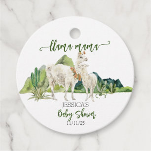 Étiquettes Cadeau Aquarelle Llama Mama Baby shower