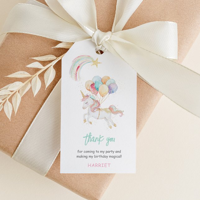 Étiquettes-cadeau Aquarelle magique Unicorn Merci Favor (Créateur téléchargé)