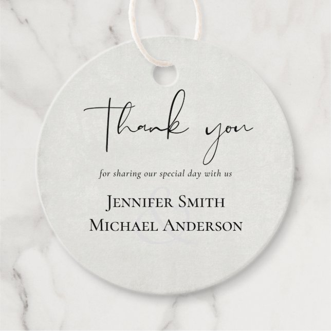 Étiquettes Cadeau Aquarelle Mariage gris Peach BUDGET (Devant)