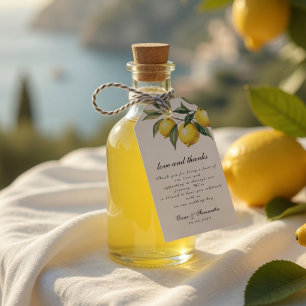 Étiquettes-cadeau Aquarelle Mariage Méditerranéen au Citron