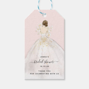 Étiquettes-cadeau Aquarelle mariée dans Gown Bridal Shower Invitatio
