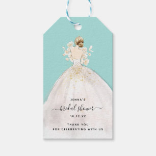 Étiquettes-cadeau Aquarelle mariée dans Gown Bridal Shower Invitatio