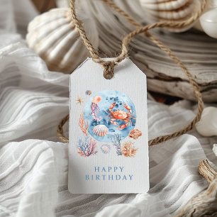 Étiquettes-cadeau "Aquarelle marine Coral Reef Delties