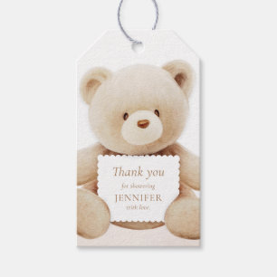 Étiquettes-cadeau Aquarelle mignonne Merci Ours Favoriser