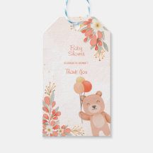 Aquarelle mignonne Ours Floral Orange