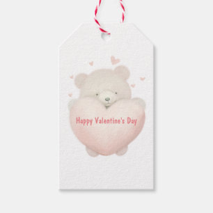 Étiquettes-cadeau Aquarelle mignonne Ours Teddy - Heureuse Sainte-Va