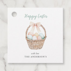 Étiquettes Cadeau Aquarelle mignonne Pastel OEufs de Pâques Joyeux P