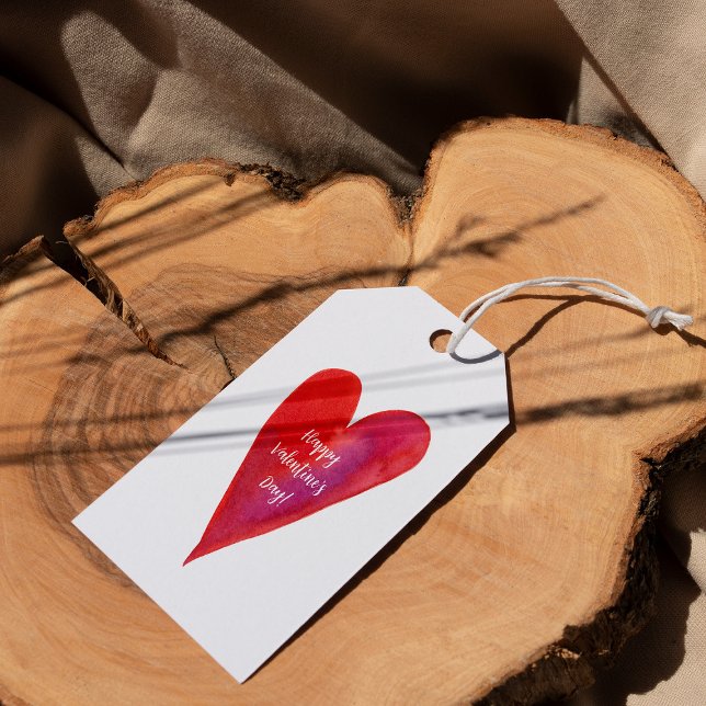 Étiquettes-cadeau Aquarelle minimaliste valentine (Créateur téléchargé)