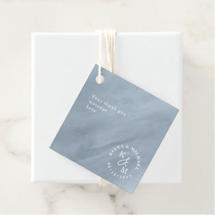 Étiquettes Cadeau Aquarelle moderne Ajouter un message Dusty Blue ID