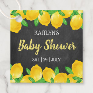 Étiquettes Cadeau Aquarelle moderne Baby shower citronnier