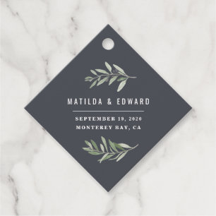 Étiquettes Cadeau Aquarelle moderne olivier branche mariage