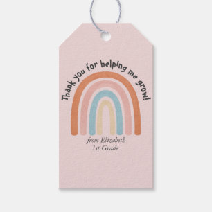 Étiquettes-cadeau Aquarelle moderne Rainbow Teacher Merci