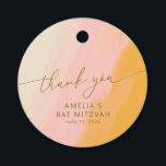 Étiquettes Cadeau Aquarelle moderne rose jaune Bat mitzvah personnal<br><div class="desc">Aquarelle Boho moderne rose Jaune Bat mitzvah Favoriser Tags</div>