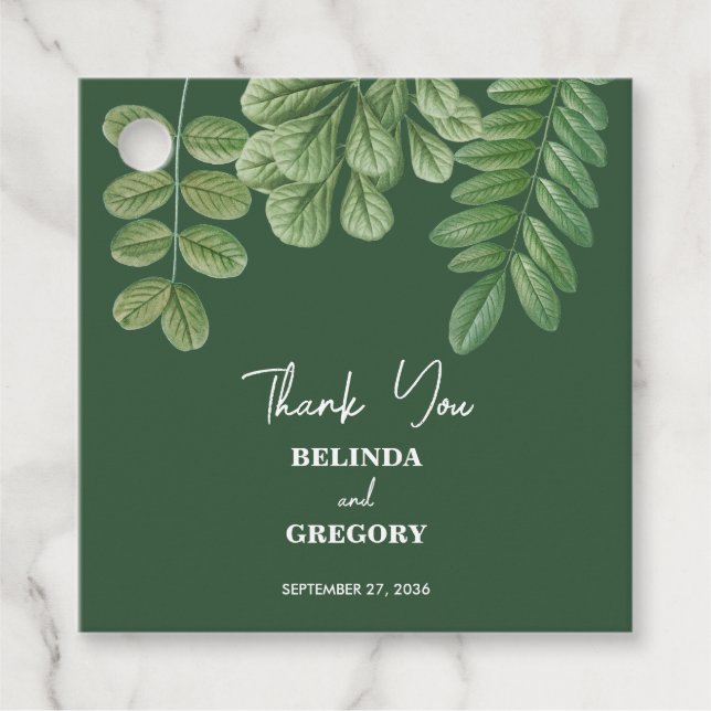 Étiquettes Cadeau Aquarelle moderne vert émeraude Mariage vert émera (Devant)