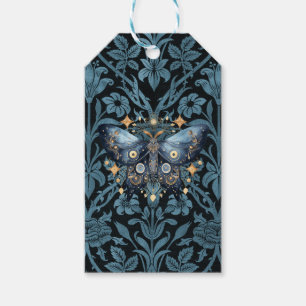 Étiquettes-cadeau Aquarelle mystique Bleu et doré Night Moth