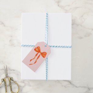 Étiquettes-cadeau Aquarelle Orange Bow