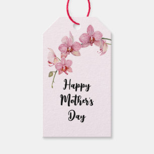 Étiquettes-cadeau Aquarelle Orchidées roses Fête des mères
