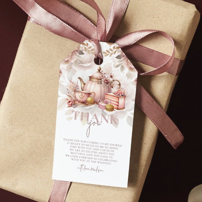 Étiquettes-cadeau Aquarelle personnalisée Bridal haute douche à thé (Créateur téléchargé)