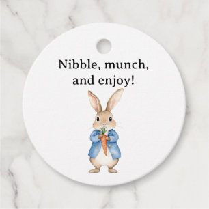 Étiquettes Cadeau Aquarelle Peter Rabbit Veggie Panier Baby shower