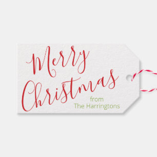 Étiquettes-cadeau Aquarelle Points & Script Christmas Cadeaux Tags