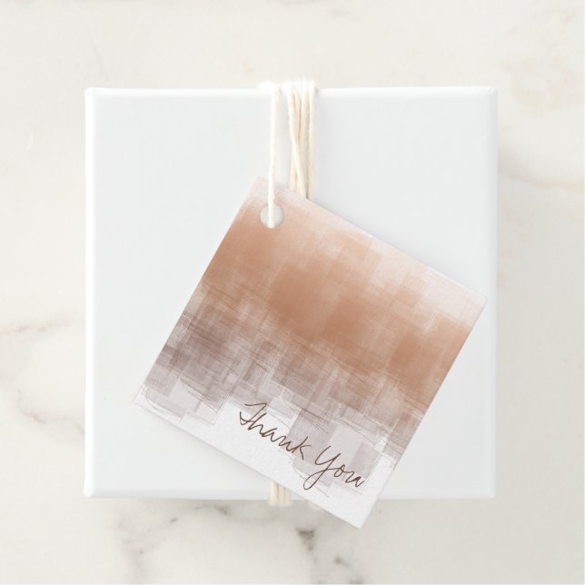 Étiquettes Cadeau Aquarelle Réflexions Merci Argile ID774 (En situation)