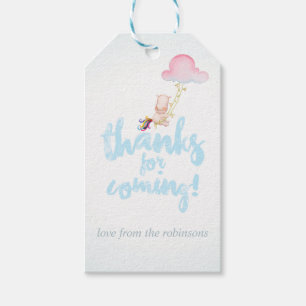 Étiquettes-cadeau Aquarelle Rhino Unicorn bébé garçon douche Merci