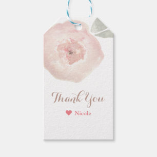 Étiquettes-cadeau Aquarelle rose Fleur Anniversaire Fête Favoriser