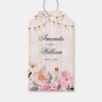Aquarelle rose Fleurs de mariage favori Tags