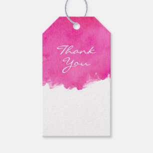 Étiquettes-cadeau Aquarelle rose Peinture Merci