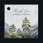 Étiquettes Cadeau Aquarelle Rustic Mountain Lake Wedding Favor Tags<br><div class="desc">Watercolor Rustic Mountain Lake Wedding Favor Tags Customisez avec vos noms.</div>