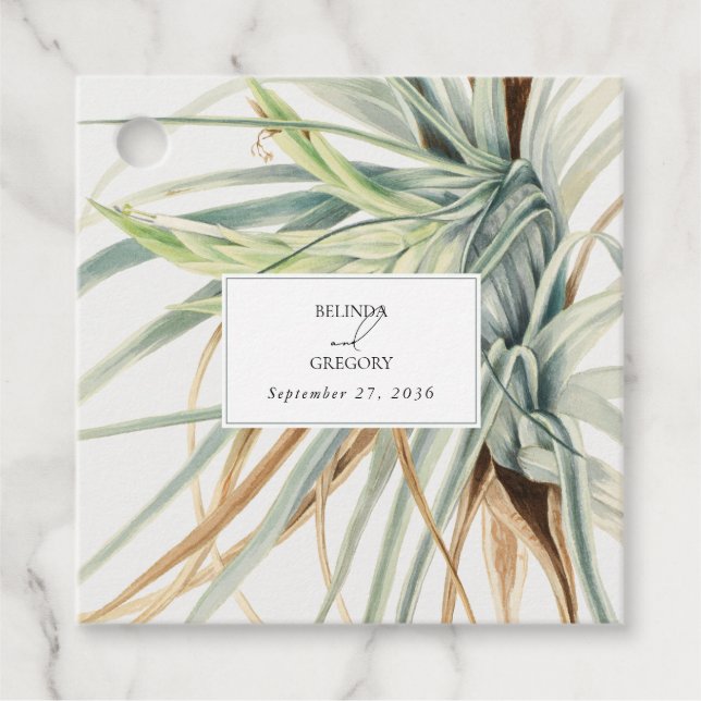 Étiquettes Cadeau Aquarelle Rustique Neutral Boho Mariage botanique (Devant)