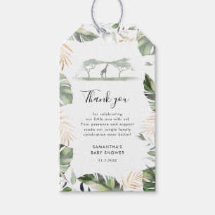Étiquettes-cadeau Aquarelle Safari Baby shower animal Merci