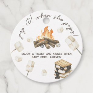 Étiquettes Cadeau Aquarelle S'more Baby shower - Pop it