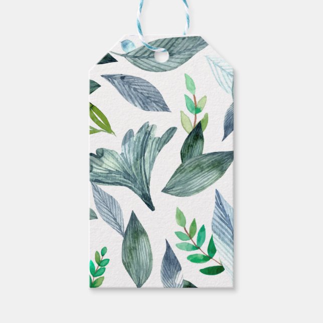 Étiquettes-cadeau Aquarelle tombée feuille 11 (Devant)