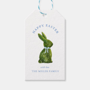 Étiquettes-cadeau Aquarelle Topiary Bunny Joyeux Pâques