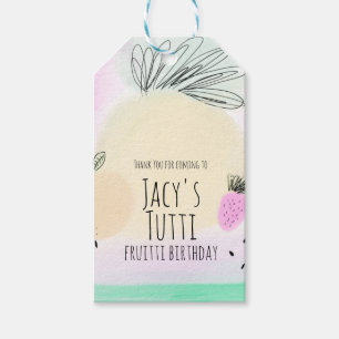 Étiquettes-cadeau Aquarelle Tous Fruits d'anniversaire Fête dessinés