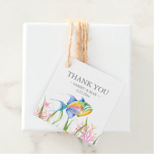 Étiquettes Cadeau Aquarelle Tropical Fish Gifts Favoriser les étique