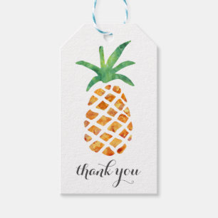 Étiquettes-cadeau Aquarelle tropicale Merci d'ananas