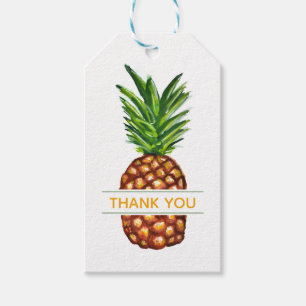 Étiquettes-cadeau Aquarelle tropicale Merci d'ananas