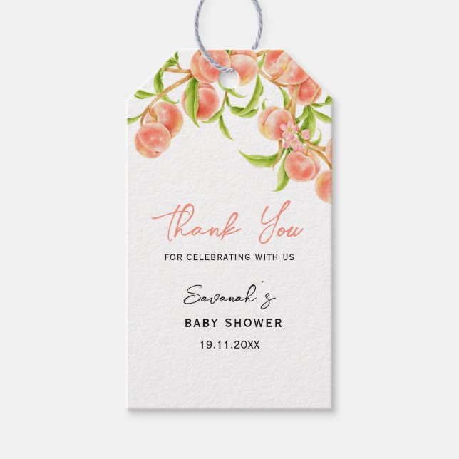 Étiquettes-cadeau Aquarelle Un Baby shower Petit Poisson Doux (Devant)