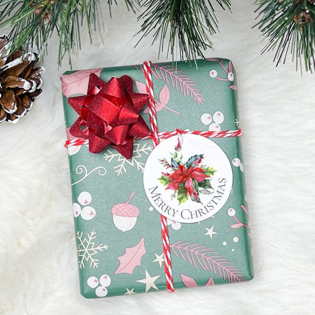 Étiquettes Cadeau Aquarelle verdure pour Noël (Créateur téléchargé)