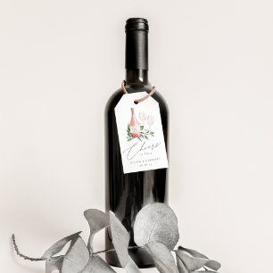Étiquettes-cadeau Aquarelle vin Rose encourage à aimer Favoriser