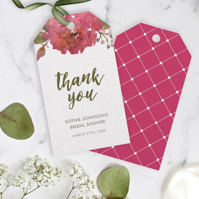 Étiquettes-cadeau Aquarelle violette Merci floral N'importe quel évé (Créateur téléchargé)