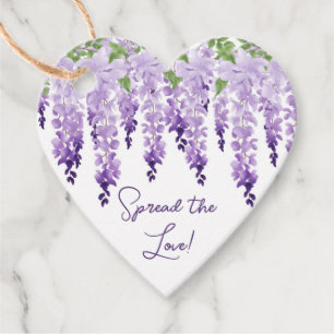 Étiquettes Cadeau Aquarelle Wisteria Mariage Étaler Le Script d'amou