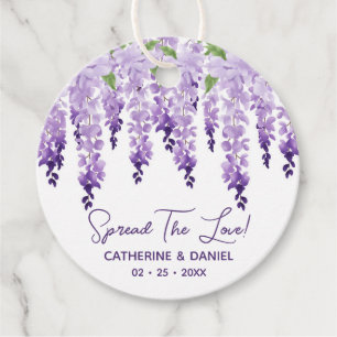 Étiquettes Cadeau Aquarelle Wisteria Mariage Étaler Le Script d'amou