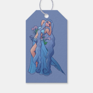 Étiquettes-cadeau Aquarius Zodiac Déesse Ventre Danseur Art Annivers