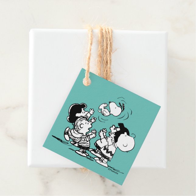 Étiquettes Cadeau Arachides Gang Lifting Snoopy (En situation)