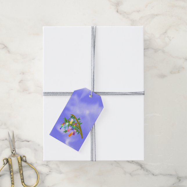 Étiquettes-cadeau Arbre à souhaits de Tanabata (Avec de la ficelle)